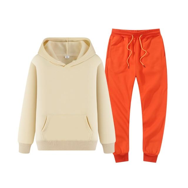 winter hoodies suits men fashion Fleece red hoodie black Brand pants Casual Jogger suit tracksuit sweatshirt woman pullover JadeMoghul Inc. 