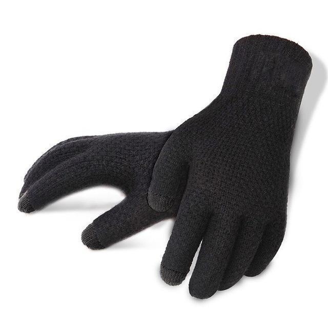 Winter Knitted Gloves / High Quality Warm Cashmere Solid Gloves-BlackNoLogo-One Size-JadeMoghul Inc.