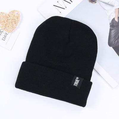 Winter Knitted Skullies Beanies Winter Letter True Hat Soft Hip Hop Hat For Men Women Casual Beanies Bonnet Unisex Solid Cap JadeMoghul Inc. 