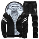 Winter Tracksuits For Men - Thick Fleece Hoodie & Pants Suit-EM074 Black-S-JadeMoghul Inc.