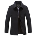 Winter Trench Coat - Men Casual Slim Fit Jacket-Dark Gray-S-JadeMoghul Inc.