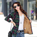 Winter Warm Faux fur Lined Jacket /Plaid Shirt Style Coat-01-L-JadeMoghul Inc.