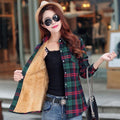 Winter Warm Faux fur Lined Jacket /Plaid Shirt Style Coat-10-L-JadeMoghul Inc.