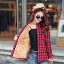 Winter Warm Faux fur Lined Jacket /Plaid Shirt Style Coat-11-L-JadeMoghul Inc.