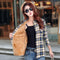 Winter Warm Faux fur Lined Jacket /Plaid Shirt Style Coat-17-L-JadeMoghul Inc.