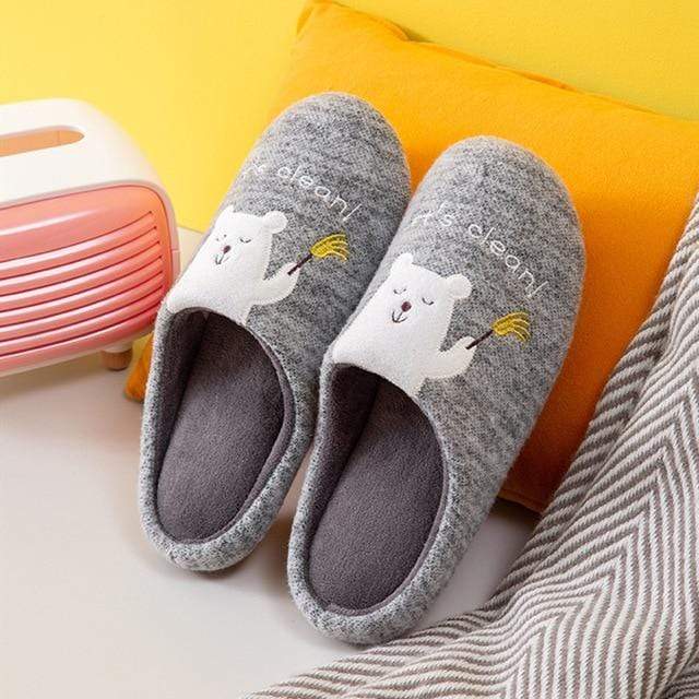 Winter Warm Home Women Fur Slippers Cute Fox Unicorn Bear Animals Indoor Cartoon Ladies Slippers Soft Memory Foam Couples Shoes JadeMoghul Inc. 