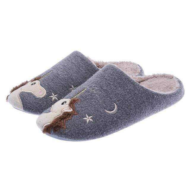 Winter Warm Home Women Fur Slippers Cute Fox Unicorn Bear Animals Indoor Cartoon Ladies Slippers Soft Memory Foam Couples Shoes JadeMoghul Inc. 