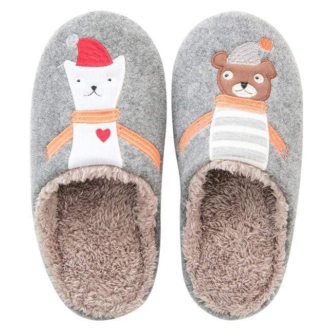 Winter Warm Home Women Fur Slippers Cute Fox Unicorn Bear Animals Indoor Cartoon Ladies Slippers Soft Memory Foam Couples Shoes JadeMoghul Inc. 
