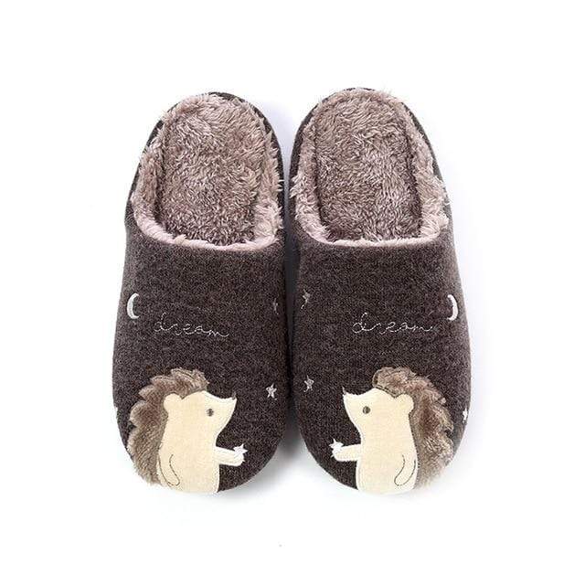 Winter Warm Home Women Fur Slippers Cute Fox Unicorn Bear Animals Indoor Cartoon Ladies Slippers Soft Memory Foam Couples Shoes JadeMoghul Inc. 