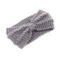 Winter Warmer Ear Knitted Headband Turban For Lady Women Crochet Bow Stretch Hairband Headwrap Hair Accessories-Grey-JadeMoghul Inc.
