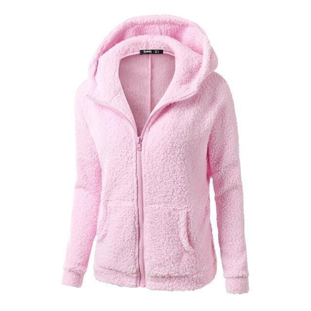 Winter Women Long Sleeve Thick Fleece Hoodie-pink-S-JadeMoghul Inc.