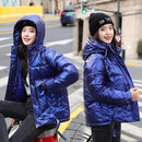 Winter women short parkas jackets casual female thicken warm hooded jackets coat windprood shiny big pocket jackets JadeMoghul Inc. 