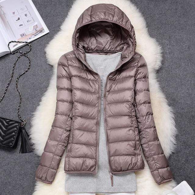 Winter Women Ultralight Thin Down Jacket White Duck Down Hooded Jackets Long Sleeve Warm Coat Parka Female Portable Outwear JadeMoghul Inc. 