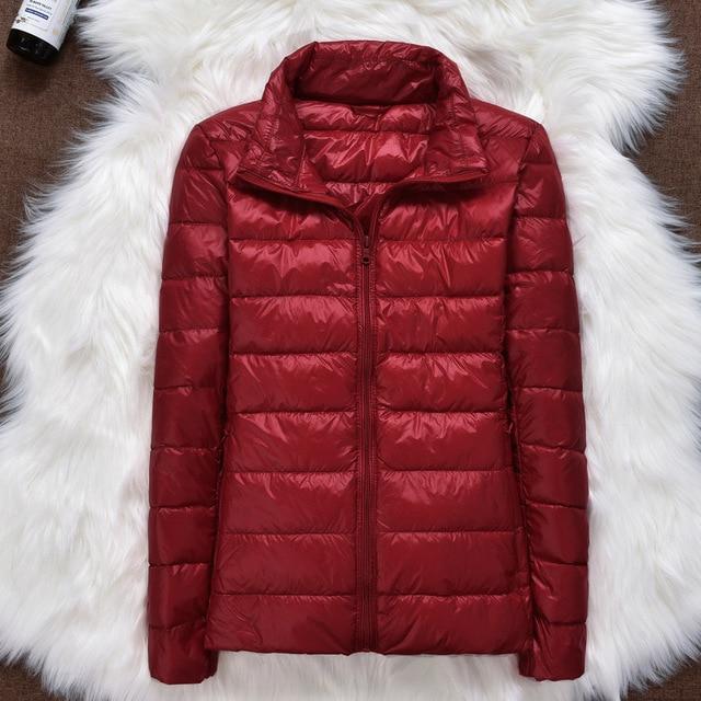 Winter Women Ultralight Thin Down Jacket White Duck Down Hooded Jackets Long Sleeve Warm Coat Parka Female Portable Outwear JadeMoghul Inc. 