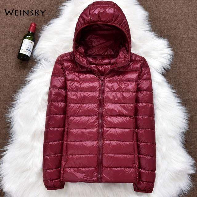 Winter Women Ultralight Thin Down Jacket White Duck Down Hooded Jackets Long Sleeve Warm Coat Parka Female Portable Outwear JadeMoghul Inc. 