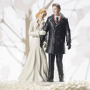 Winter Wonderland Wedding Couple Figurine (Pack of 1)-Wedding Cake Toppers-JadeMoghul Inc.