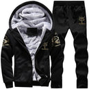 Winter Wool Tracksuit / Men Thick Warm Outwear-D76Black-S-JadeMoghul Inc.