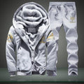 Winter Wool Tracksuit / Men Thick Warm Outwear-D76Light Grey-S-JadeMoghul Inc.