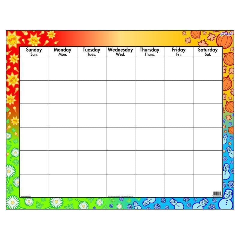 WIPE-OFF CHART CALENDAR 22 X 28-Learning Materials-JadeMoghul Inc.