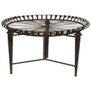 Wire Framed Round Metal Table, Brown-Tables-Brown-Metal-JadeMoghul Inc.
