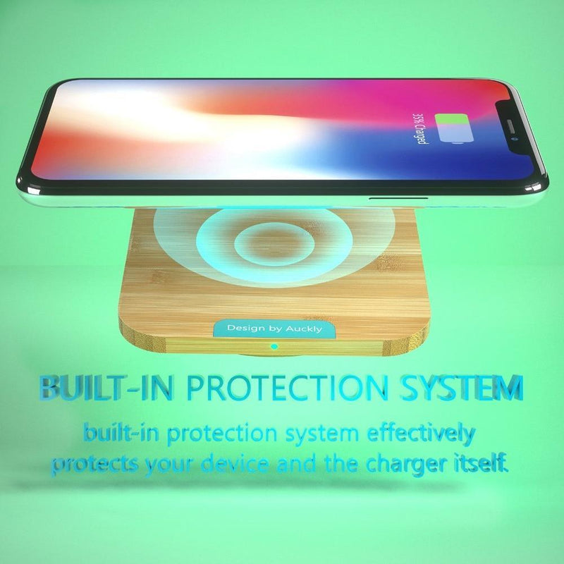 Wireless Charger, Auckly Bamboo Qi Wireless Charging Pad Ultra Slim for iPhone 8/ 8 Plusand Samsung Galaxy s9/s9plus iphone x-Russian Federation-Universal-JadeMoghul Inc.