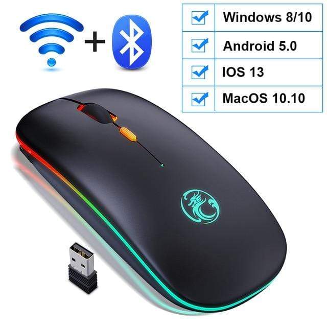 Wireless Mouse Bluetooth RGB Rechargeable Mouse Wireless Computer Silent Mause LED Backlit Ergonomic Gaming Mouse For Laptop PC JadeMoghul Inc. 