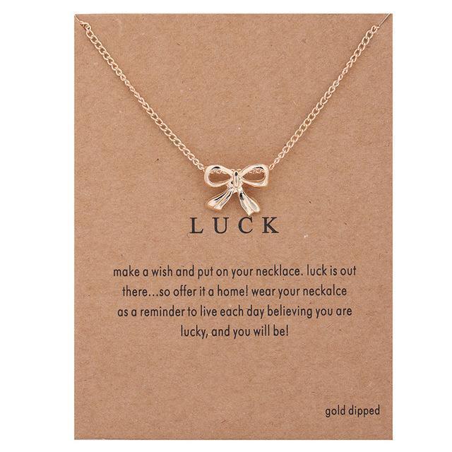 With Card Alloy Key Star Infinity Anchor Drop Gold-color Shorts Clavicle Chains Fashion Necklaces & Pendants Wholesale-card 2-JadeMoghul Inc.