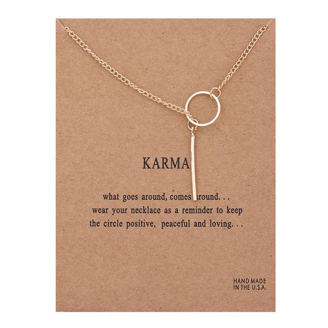With Card Alloy Key Star Infinity Anchor Drop Gold-color Shorts Clavicle Chains Fashion Necklaces & Pendants Wholesale-card 3-JadeMoghul Inc.