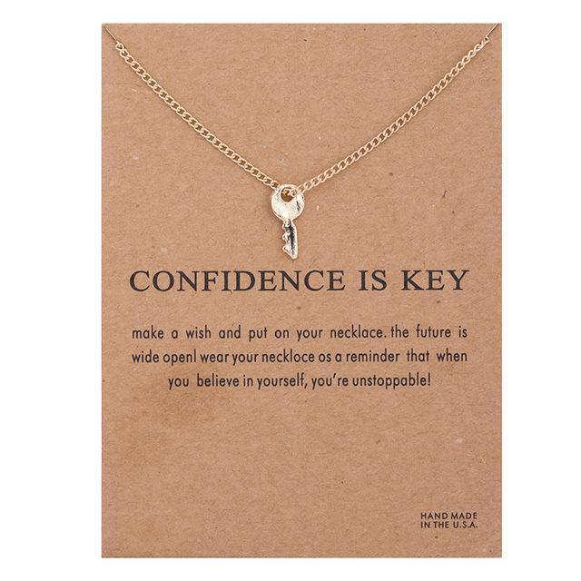 With Card Alloy Key Star Infinity Anchor Drop Gold-color Shorts Clavicle Chains Fashion Necklaces & Pendants Wholesale-Key card-JadeMoghul Inc.