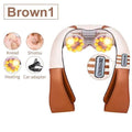 (with Gift Box) JinKaiRui U Shape Electrical Shiatsu Back Neck Shoulder Body Massager Infrared Heated Kneading Car/Home Massager AExp