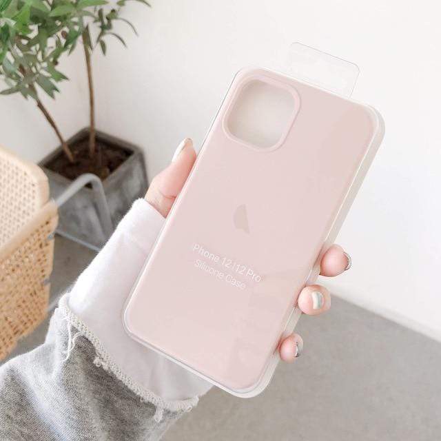 With LOGO Official Silicone Case For iphone 11 12 mini Pro case X XS MAX XR 7 8 6S 6 Plus Case ForApple iphone 7 8 plus 10 Cover AExp