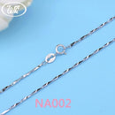 WK Real Pure 925 Sterling Silver Chain Necklace For Women Female Girls 16 18 Inch Snake Rope Link Chain Jewelry Wholesale Gift-NA002 G-18 INCH (45CM)-JadeMoghul Inc.