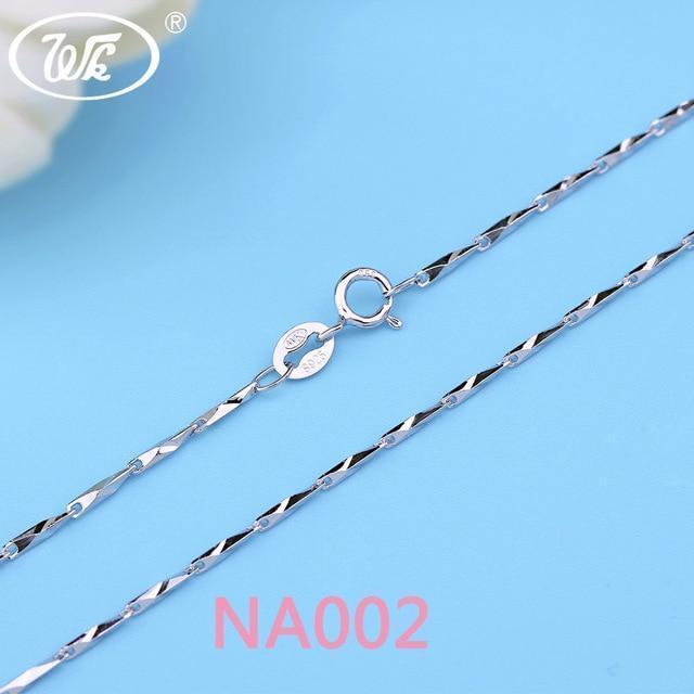 WK Real Pure 925 Sterling Silver Chain Necklace For Women Female Girls 16 18 Inch Snake Rope Link Chain Jewelry Wholesale Gift-NA002 G-18 INCH (45CM)-JadeMoghul Inc.
