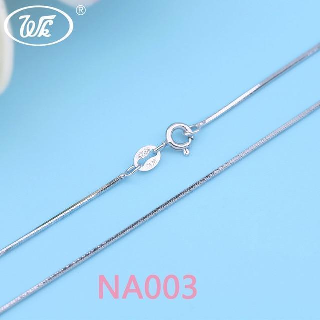 WK Real Pure 925 Sterling Silver Chain Necklace For Women Female Girls 16 18 Inch Snake Rope Link Chain Jewelry Wholesale Gift-NA003 F-18 INCH (45CM)-JadeMoghul Inc.
