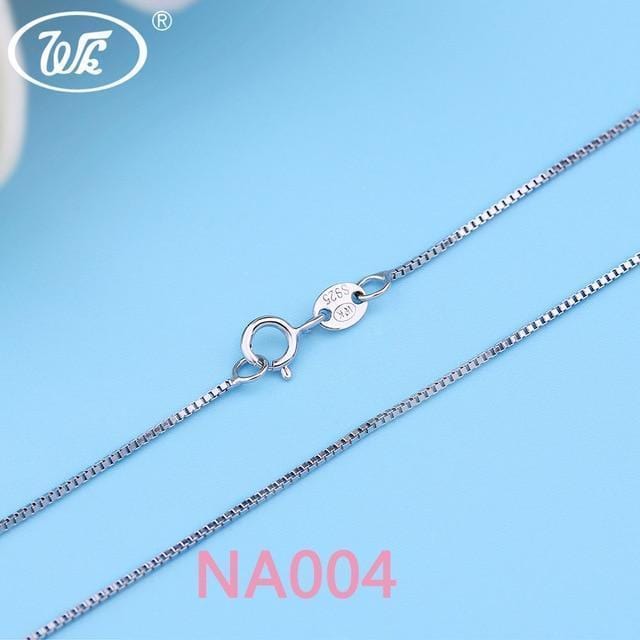 WK Real Pure 925 Sterling Silver Chain Necklace For Women Female Girls 16 18 Inch Snake Rope Link Chain Jewelry Wholesale Gift-NA004 E-18 INCH (45CM)-JadeMoghul Inc.