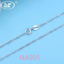 WK Real Pure 925 Sterling Silver Chain Necklace For Women Female Girls 16 18 Inch Snake Rope Link Chain Jewelry Wholesale Gift-NA005 C-18 INCH (45CM)-JadeMoghul Inc.