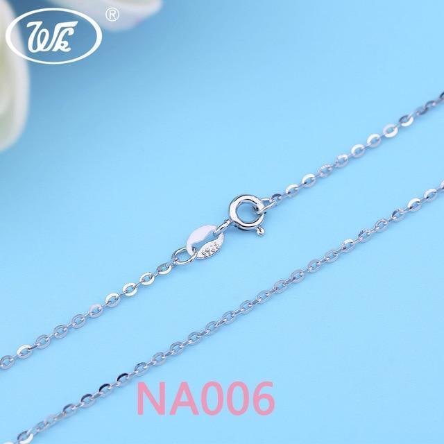 WK Real Pure 925 Sterling Silver Chain Necklace For Women Female Girls 16 18 Inch Snake Rope Link Chain Jewelry Wholesale Gift-NA006 D-18 INCH (45CM)-JadeMoghul Inc.