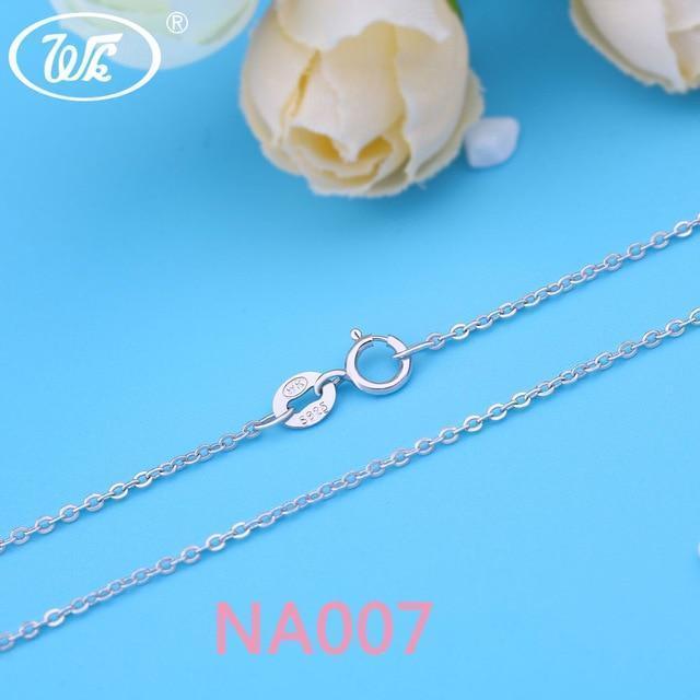 WK Real Pure 925 Sterling Silver Chain Necklace For Women Female Girls 16 18 Inch Snake Rope Link Chain Jewelry Wholesale Gift-NA007 B-18 INCH (45CM)-JadeMoghul Inc.
