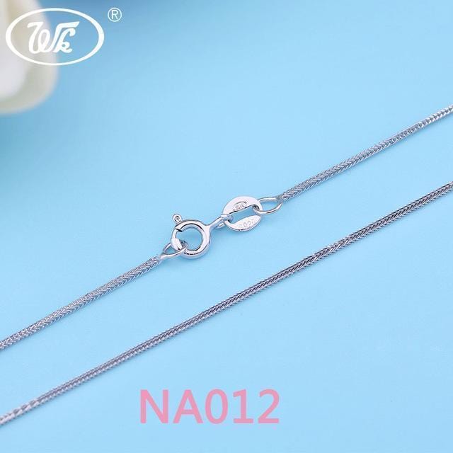 WK Real Pure 925 Sterling Silver Chain Necklace For Women Female Girls 16 18 Inch Snake Rope Link Chain Jewelry Wholesale Gift-NA012 A-18 INCH (45CM)-JadeMoghul Inc.