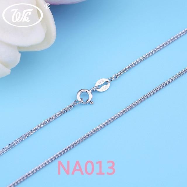 WK Real Pure 925 Sterling Silver Chain Necklace For Women Female Girls 16 18 Inch Snake Rope Link Chain Jewelry Wholesale Gift-NA013 M-18 INCH (45CM)-JadeMoghul Inc.