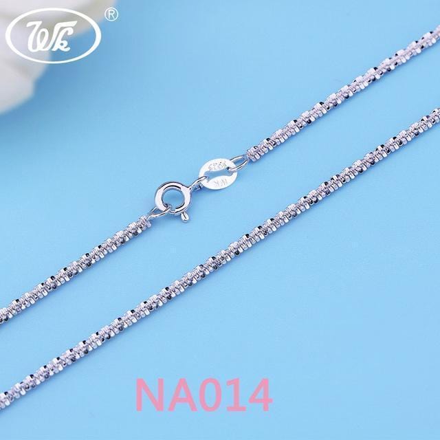 WK Real Pure 925 Sterling Silver Chain Necklace For Women Female Girls 16 18 Inch Snake Rope Link Chain Jewelry Wholesale Gift-NA014 H-18 INCH (45CM)-JadeMoghul Inc.