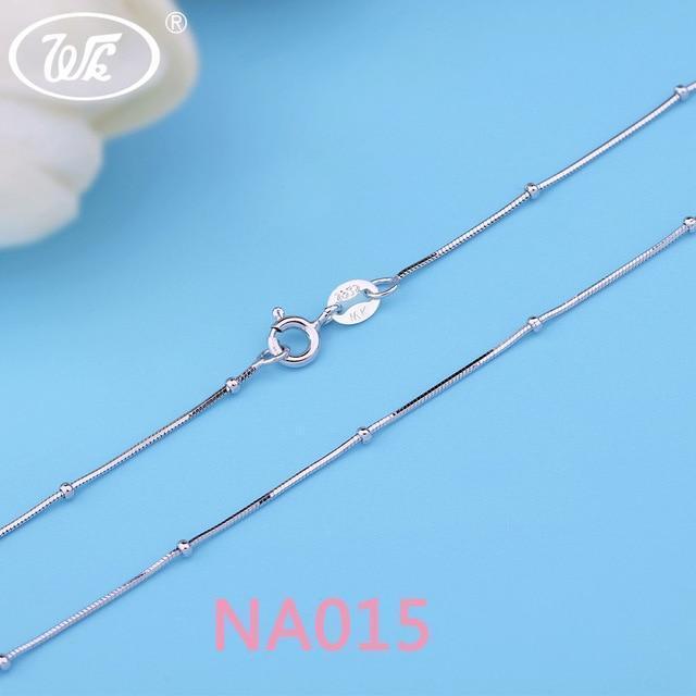 WK Real Pure 925 Sterling Silver Chain Necklace For Women Female Girls 16 18 Inch Snake Rope Link Chain Jewelry Wholesale Gift-NA015 I-18 INCH (45CM)-JadeMoghul Inc.