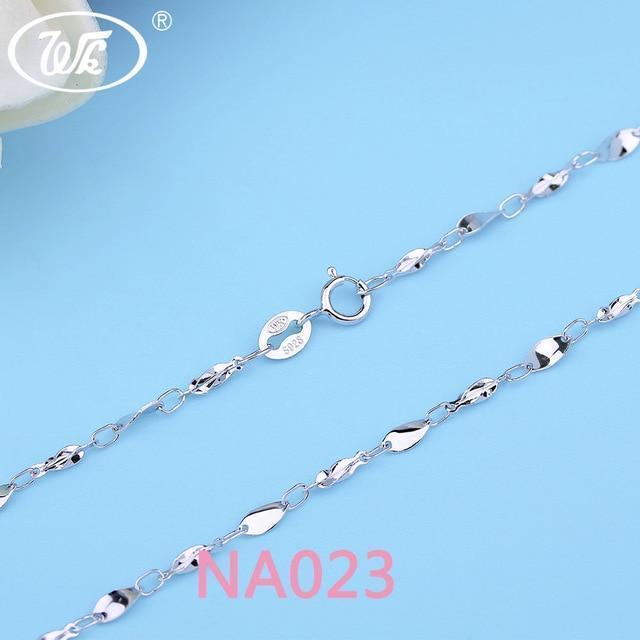 WK Real Pure 925 Sterling Silver Chain Necklace For Women Female Girls 16 18 Inch Snake Rope Link Chain Jewelry Wholesale Gift-NA023 N-18 INCH (45CM)-JadeMoghul Inc.