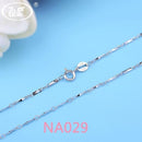 WK Real Pure 925 Sterling Silver Chain Necklace For Women Female Girls 16 18 Inch Snake Rope Link Chain Jewelry Wholesale Gift-NA029 Q-18 INCH (45CM)-JadeMoghul Inc.