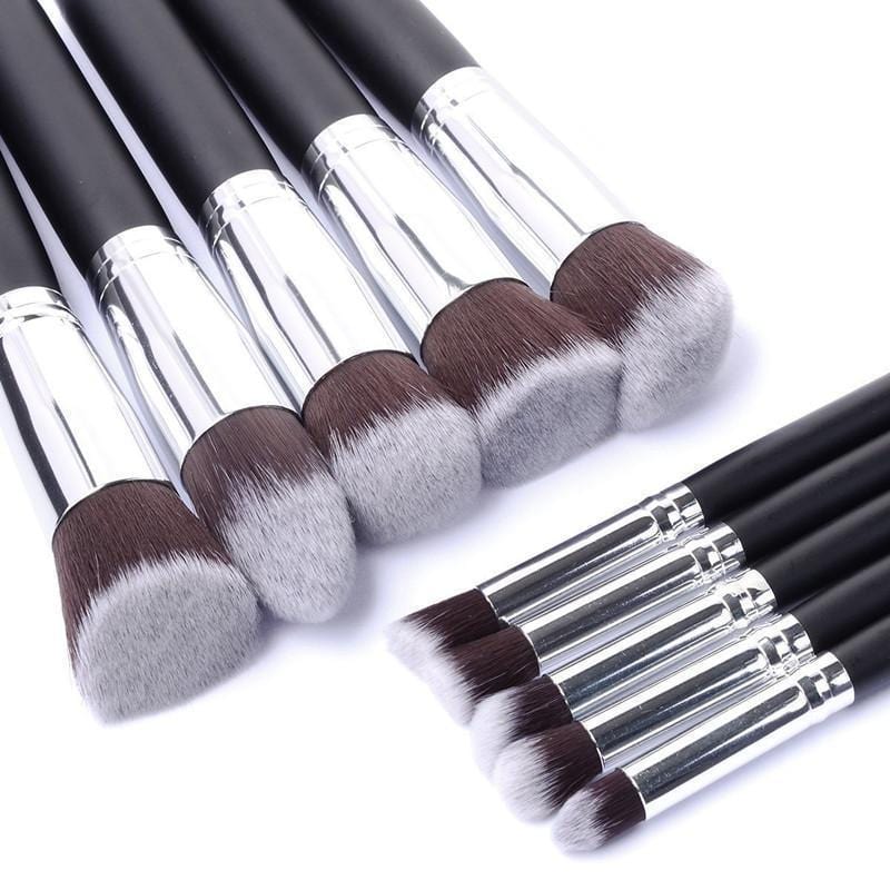 Women 10 pcs Synthetic Kabuki Makeup Brush Set-1-JadeMoghul Inc.