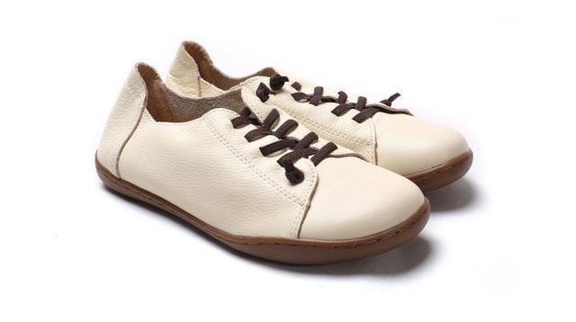 Women 100% leather Lace Up Boots / Oxfords-beige-4.5-JadeMoghul Inc.