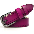 Women 100% Real Cowhide Leather Belt-Purple-110cm-JadeMoghul Inc.