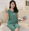 Women 2 Piece Cotton Pajama Set With Embroidered Detailing-As the photo show 3-XL-JadeMoghul Inc.