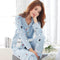 Women 2 Piece Cotton Printed Pajama Set With Front Button Closure-6877-XL-JadeMoghul Inc.