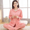 Women 2 Piece Cotton Printed Pajama Set With Front Button Closure-836-XL-JadeMoghul Inc.